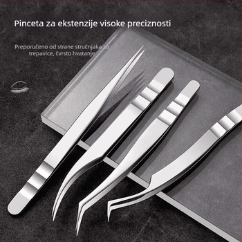 Pinceta za trepavice – produženje trepavica, antistatična, zlatno pero, Feniks stil, princeza