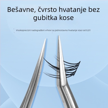 Pincete za umjetne trepavice u kineskom stilu visoke preciznosti, ukrajinski klip za presađivanje trepavica, zlatni klip s perju za umjetnice trepavica, delfin pincete