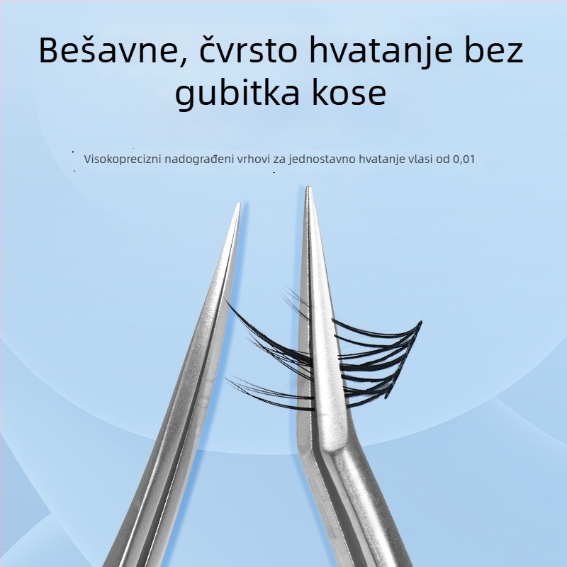 Pincete za umjetne trepavice u kineskom stilu visoke preciznosti, ukrajinski klip za presađivanje trepavica, zlatni klip s perju za umjetnice trepavica, delfin pincete