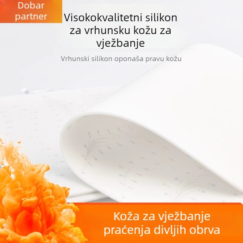 Koža za vježbanje tetoviranja obrva – meka silikonska koža, za početnike, imitacija linija obrva