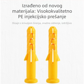 Žuti PE ekspanzijski cijevi set: 6x30 mm, 8x60 mm, 10x80 mm, s gumenim čepom