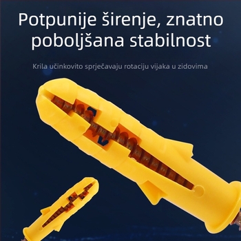 Žuti PE ekspanzijski cijevi set: 6x30 mm, 8x60 mm, 10x80 mm, s gumenim čepom