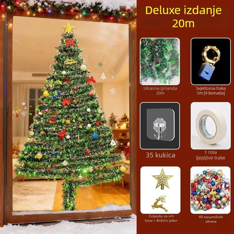 DIY komplet materijala za božićno drvce u kutu za staklenu izlog dekoraciju scene