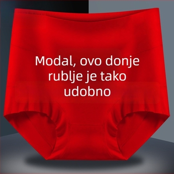 Godina konja 2026: Ženske crvene gaćice od modalnog materijala s visokim strukom, antibakterijske, 7A