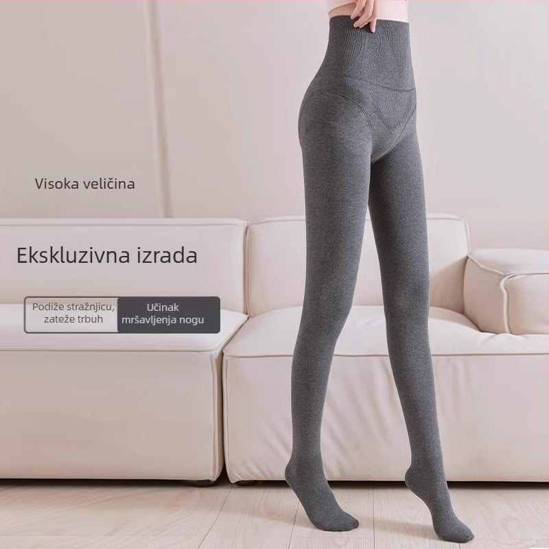 Duge tople najlon tajice s flis unutrašnjom podstavom, za jesen-zimu, s učinkom oblikovanja