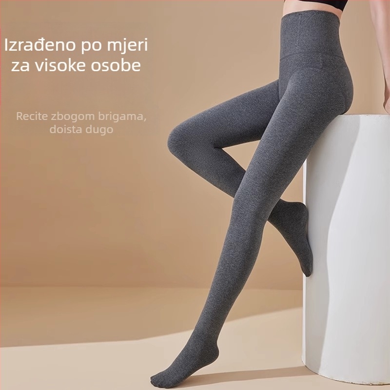 Duge tople najlon tajice s flis unutrašnjom podstavom, za jesen-zimu, s učinkom oblikovanja