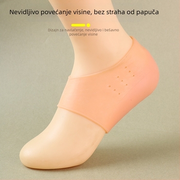 Silikonske nevidljive uloške za cipele s jastučićem za petu, unutarnje povećanje visine, unisex, udobne, debele