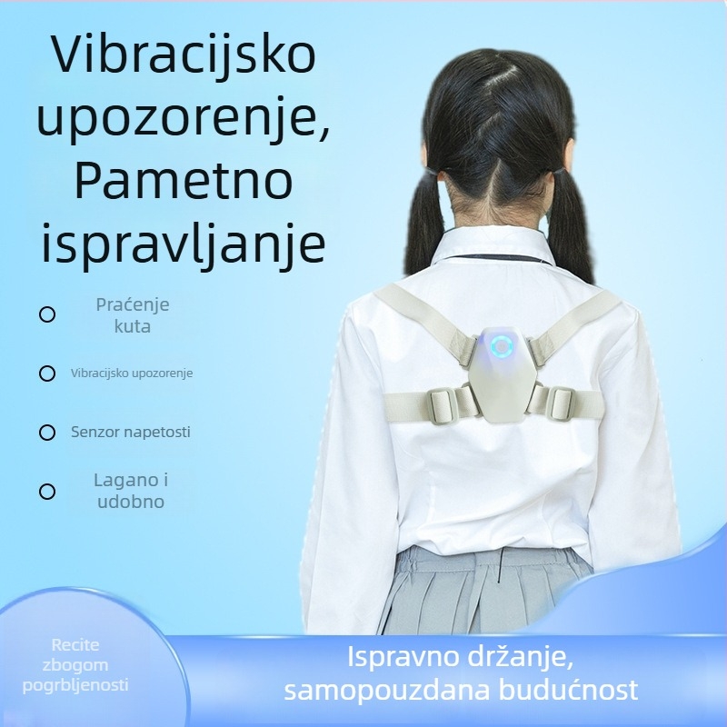 Pametni uređaj za ispravljanje držanja s vibracijskim podsjetnikom za leđa, za učenike, podesiv i udoban, model 101