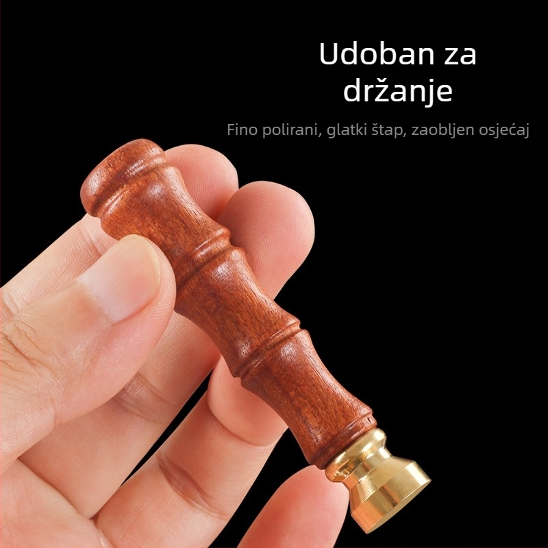 Ručni vrh od mesinga na štapiću s jezgrom od bambusa i ružinog drveta, za pušenje lula — prirodni završetak