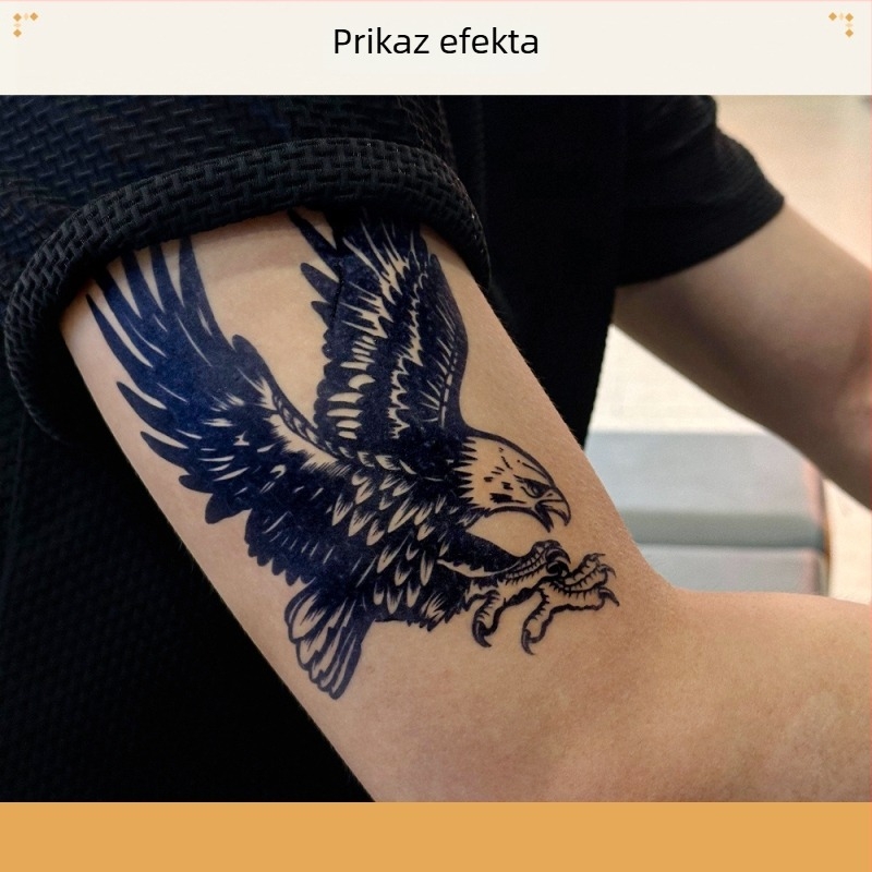 Naljepnice za tetovažu s orlom na podlakticu za muškarce, vodootporne i dugotrajne, biljno nadahnut tetovaža, polupermanentna realistična tetovaža na ruci, europsko-američki tradicionalni stil