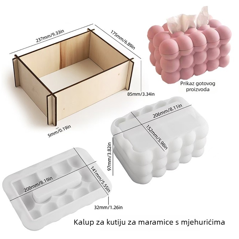 DIY silikonska forma za kutiju maramica skladištenje