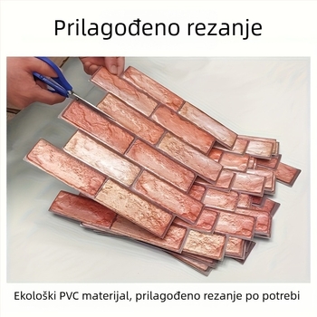 Samoljepljive retro pločice za zid s imitacijom opeke, 3D, vodootporne, za dnevni boravak