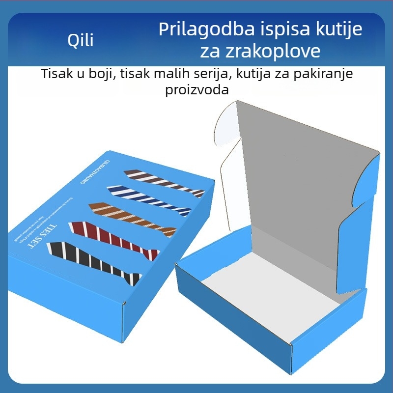 Karton za pakiranje u boji, izuzetno čvrst debeli valoviti karton, bijela, za donje rublje, čarape, kravate i odjeću.