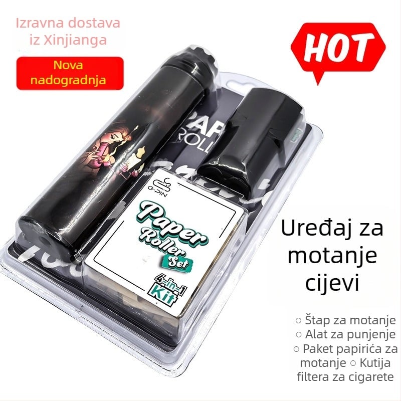 Ručni komplet za punjenje konusne cijevi za motanje cigareta – četverodijelni set