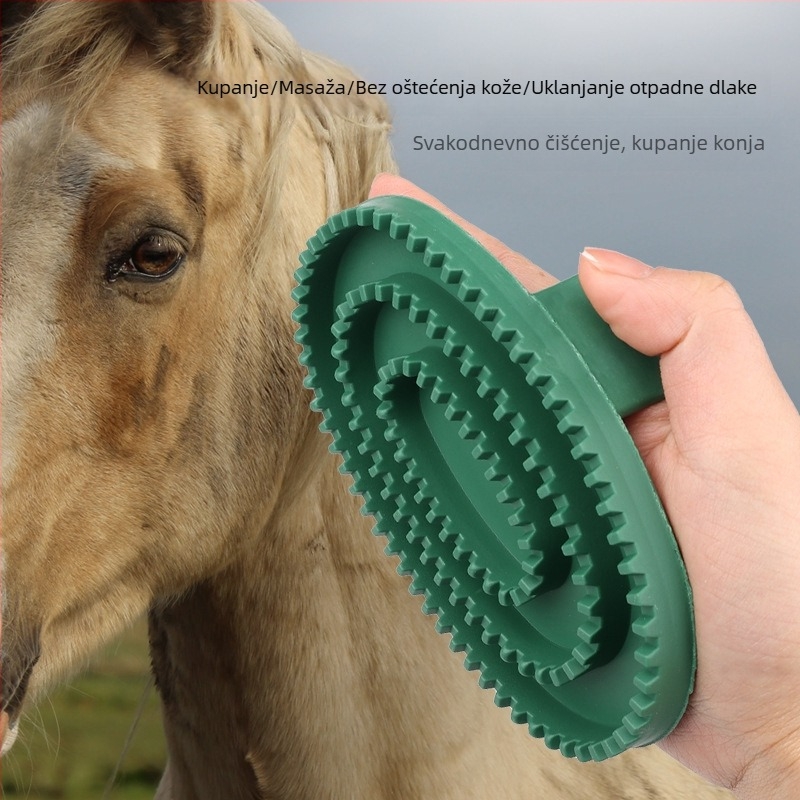Konjska četka za njegu, četka za kupanje i masažne rukavice; masažna četka za mačke i pse — oprema za konje