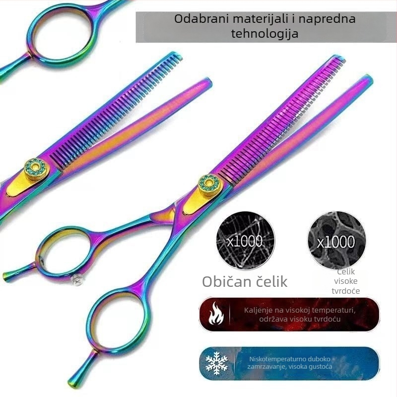 VG10 ružičaste zakrivljene zube škarice za njegu kućnih ljubimaca, nehrđajući čelik