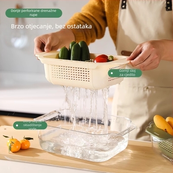 Proširiva odvodna košara za povrće i voće – plastična skladišna košara za sudoperu