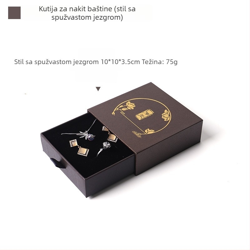 Kutija za narukvicu od jadeita s vrpcom i resom – ladica stil pakiranja nakita