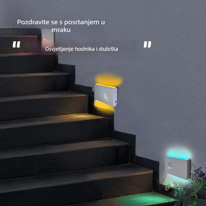 LED noćna svjetiljka s senzorom pokreta, USB-C punjenje, bežično magnetsko pričvršćivanje, za kućnu upotrebu