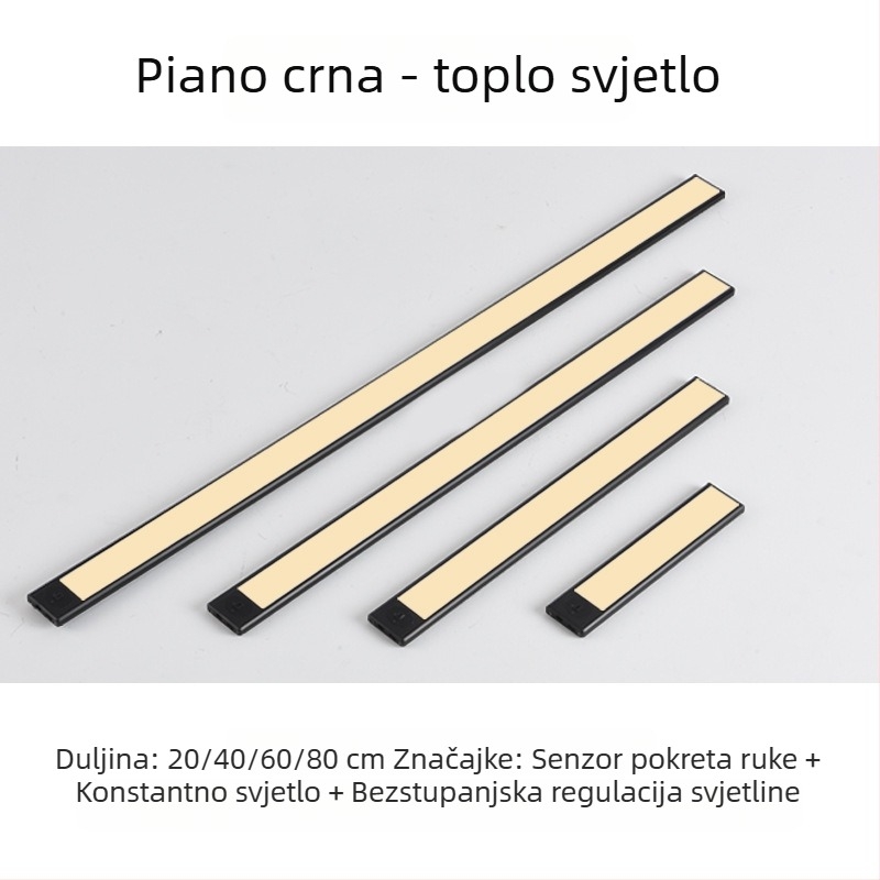 Bežična samoljepljiva pametna svjetiljka ormarića s senzorom pokreta, kuhinja, stol i noćni ormarić – LED noćno svjetlo s magnetskom trakom, punjivo