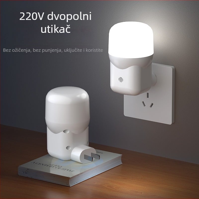LED senzorska noćna svjetiljka, priključna na utičnicu, za spavaću sobu i hodnik, nježna svjetlost za hranjenje bebe, lampica uz krevet