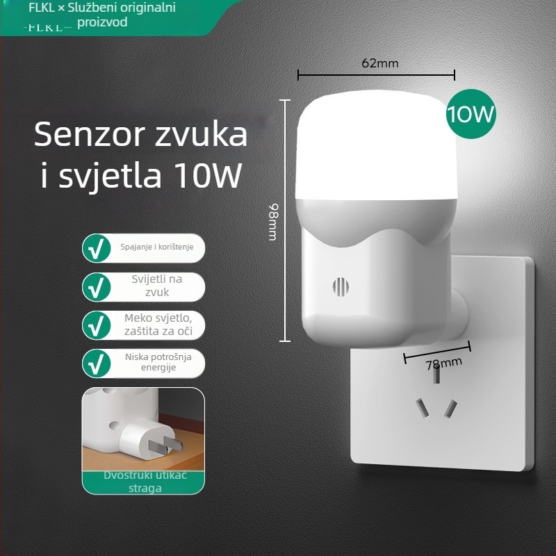 LED senzorska noćna svjetiljka, priključna na utičnicu, za spavaću sobu i hodnik, nježna svjetlost za hranjenje bebe, lampica uz krevet