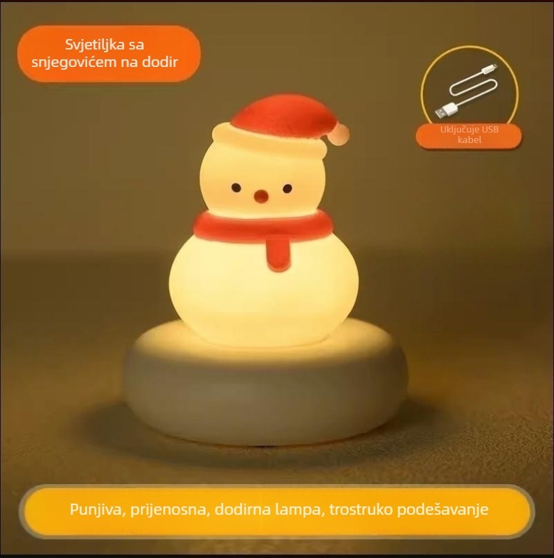 Slatka noćna lampica za kućne ljubimce s USB punjenjem, stolna lampica s dodirnim senzorom za spavaću sobu i noćno hranjenje