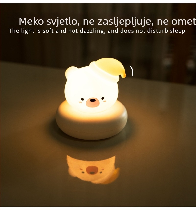 Slatka noćna lampica za kućne ljubimce s USB punjenjem, stolna lampica s dodirnim senzorom za spavaću sobu i noćno hranjenje
