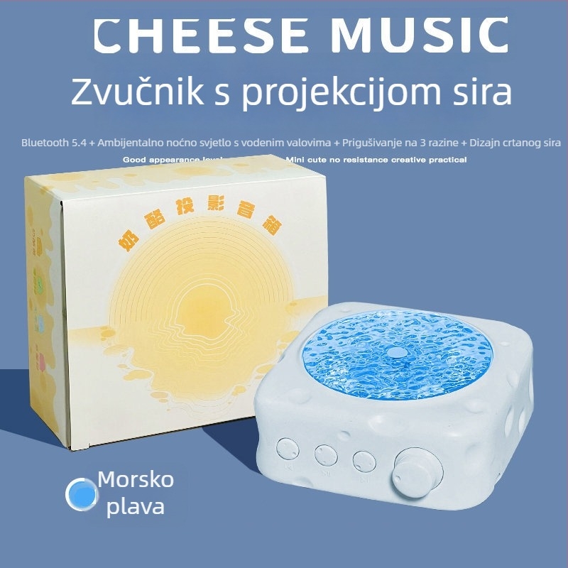 Lk13 Bluetooth zvučnik s projekcijom sira i projekcijom vodnih valova, stolni mini retro disk