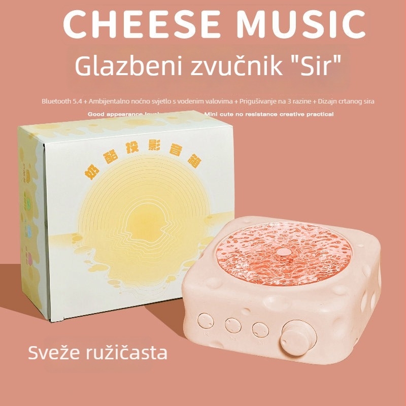 Lk13 Bluetooth zvučnik s projekcijom sira i projekcijom vodnih valova, stolni mini retro disk