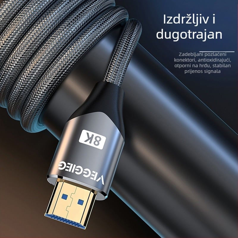 Weige HDMI 2.1 kabel za PC, TV i projektor, PS5 kompatibilan, podrška 8K, duljina 1,5 m