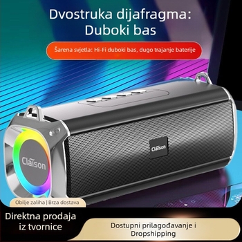 Bluetooth stereo zvučnik sa dva zvučnika, duboki bas, utor za karticu, prijenosan s dugim trajanjem baterije