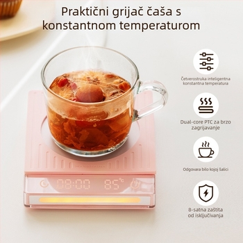Grijaći podmetač za šalice s dodirnim upravljanjem, četiri razine tajmera, keramički grijač za napitke