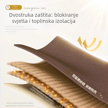 Zavjesa za zatamnjenje boje mliječno-čaja za dnevni boravak i spavaću sobu, debela tkanina, potpuno zatamnjenje, japanski drveni stil