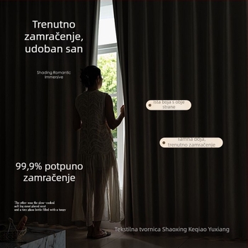 Dvostrano blackout platno za zavjese od kremasto kašmir Chenille, zaštita od sunca, zgušnjena, spremna za dnevni boravak