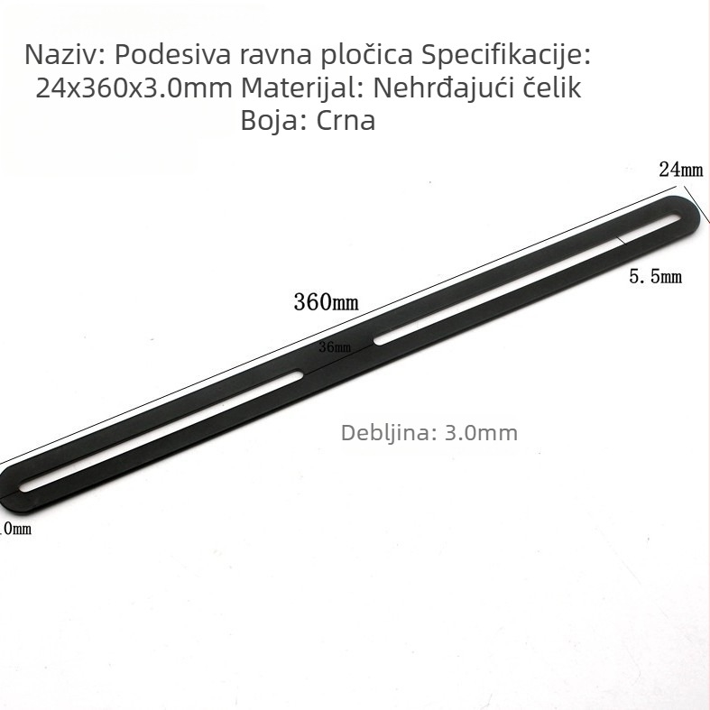 Nehrđajući čelik: prilagodljivi kutni nosač s pravim dijelom, dužim otvorom i pokretnim kutnim spojem