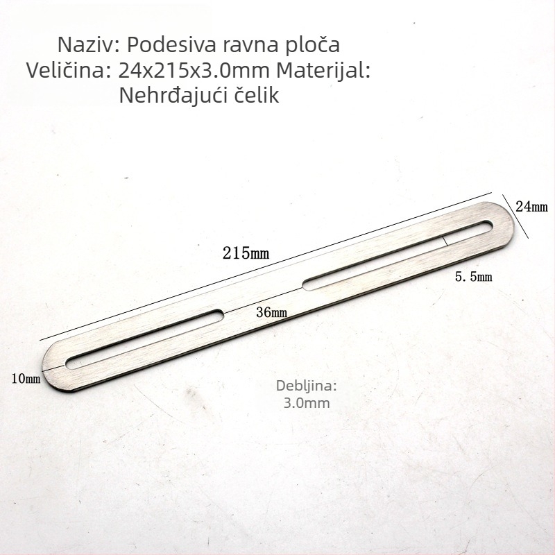 Nehrđajući čelik: prilagodljivi kutni nosač s pravim dijelom, dužim otvorom i pokretnim kutnim spojem