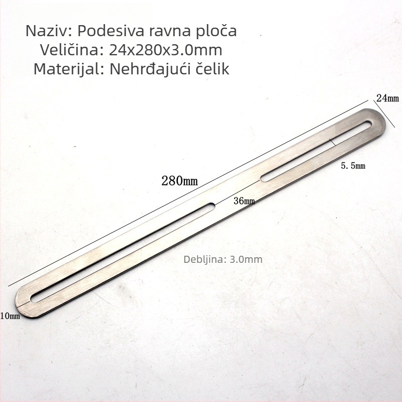 Nehrđajući čelik: prilagodljivi kutni nosač s pravim dijelom, dužim otvorom i pokretnim kutnim spojem