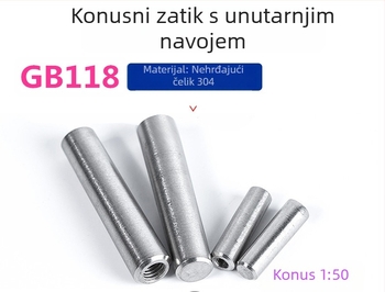 Konusni pin s unutarnjim navojem, 1:50, promjeri M10/M12/M16, 304 nehrđajući čelik, DIN7978-A, GB118