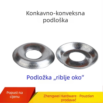 Riblje oko podloška, kupolastog nazubljena, samorezna, M4/M5/M6