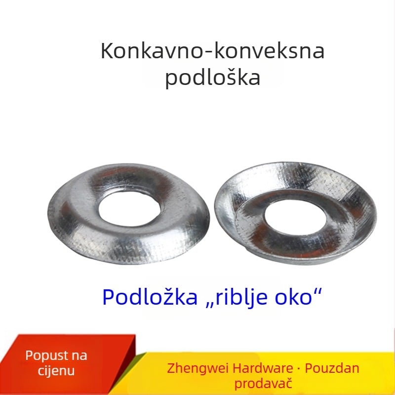 Riblje oko podloška, kupolastog nazubljena, samorezna, M4/M5/M6