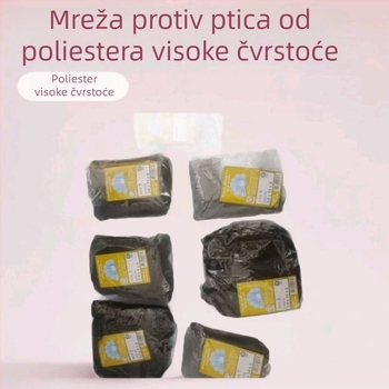Mreža protiv ptica od visokokvalitetnog poliestera, poljoprivredna upotreba, otvor 1×1, crna, dimenzije 2.5×4×9