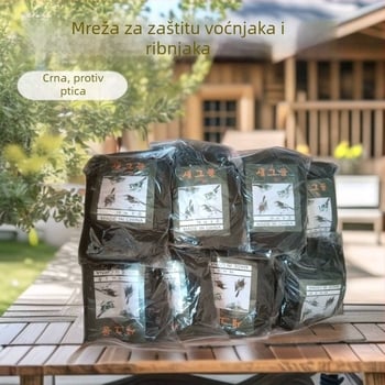 Najlon mreža protiv ptica za zračnu luku, ribnjake i voćnjake – zaštita od grada, crna, širina 2,4 m, otvori 20–80 mm