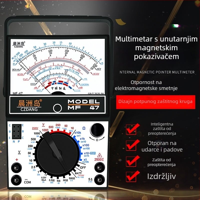 MF47A pokazivački multimetar, visoka preciznost, mehanički stolni instrument za električare