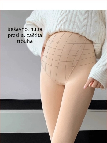 Trudničke legice s flis podstavom za proljeće i jesen, 2026 novi stil, tople zimske tajice