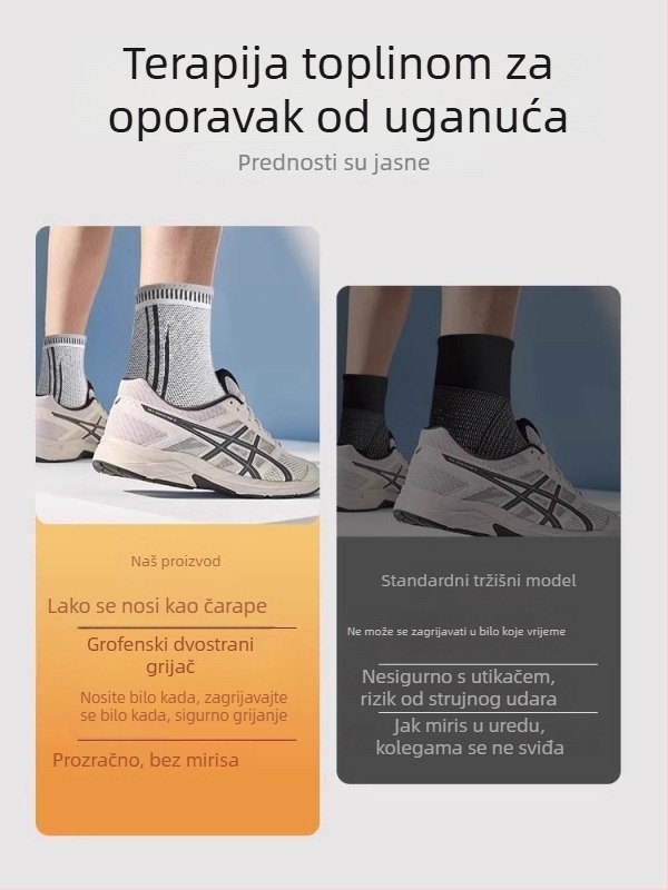 Grafenski gležni zaštitni s grijanjem za muškarce – zaštita gležnja, anti-uganuća, zimska toplina