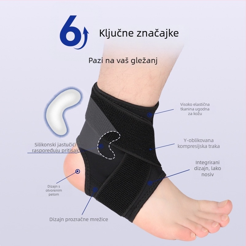Prozračna gležnja ortoza za prevenciju ozljeda gležnja i oporavak, za košarku i nogomet
