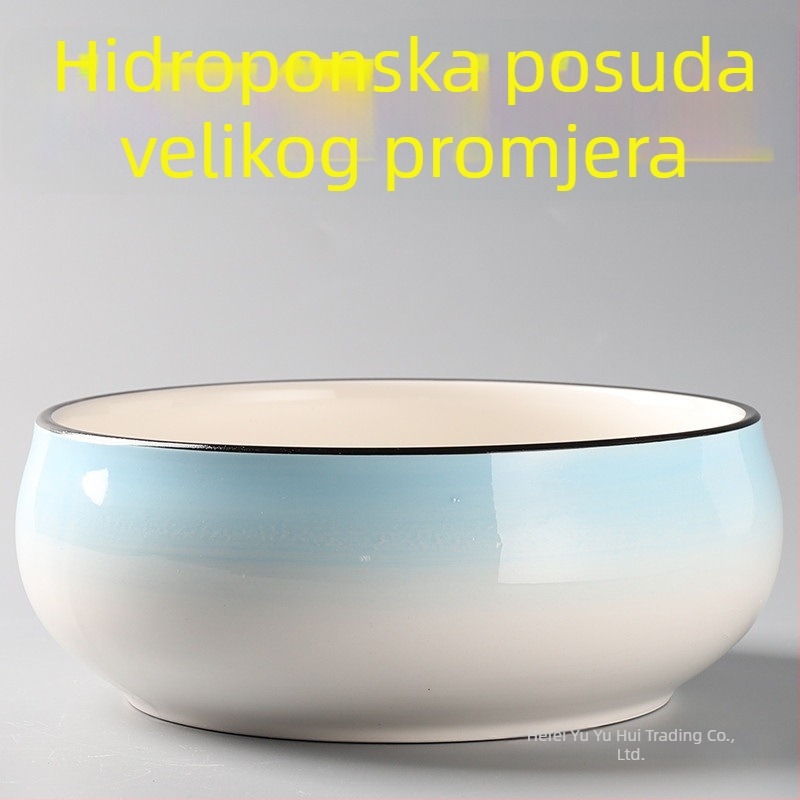 Keramički lonac za hidroponske biljke, velik, jednostavan dizajn za kućnu upotrebu.