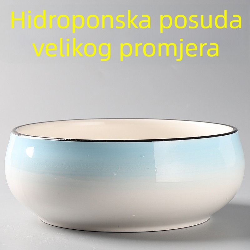 Keramički lonac za hidroponske biljke, velik, jednostavan dizajn za kućnu upotrebu.