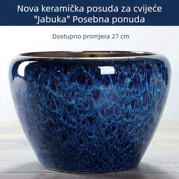 Perforirana keramička posuda za cvijeće, velikog promjera, unutarnjeg kineskog stila, za novčano drvo i orhideju, ekstra velika